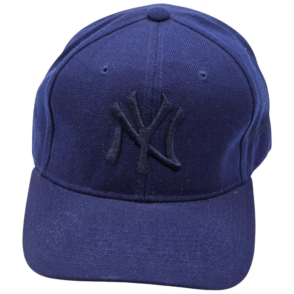New York Yankees Navy Blue Cap Adjust. Strapback Hat Embroidered Logo Wool Blend